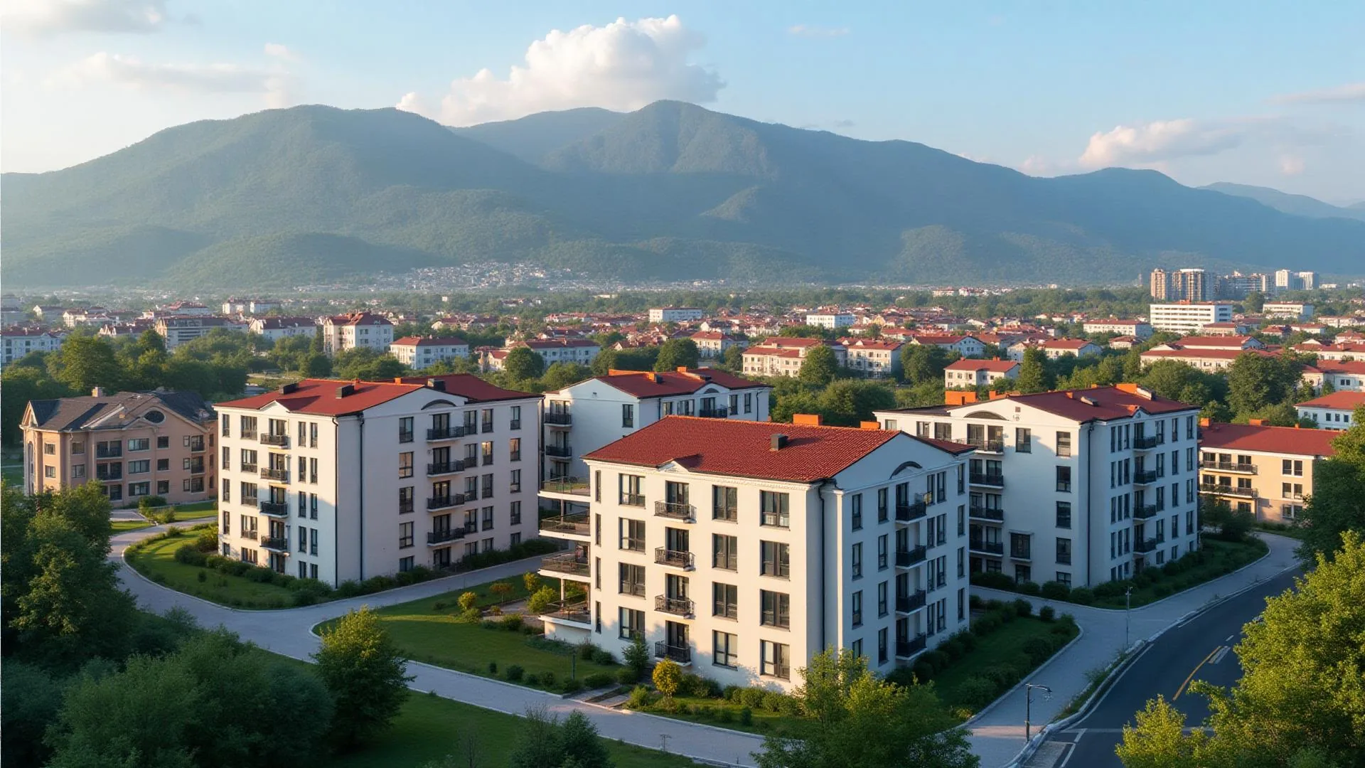Modern real estate properties in Slovenia with mountain views