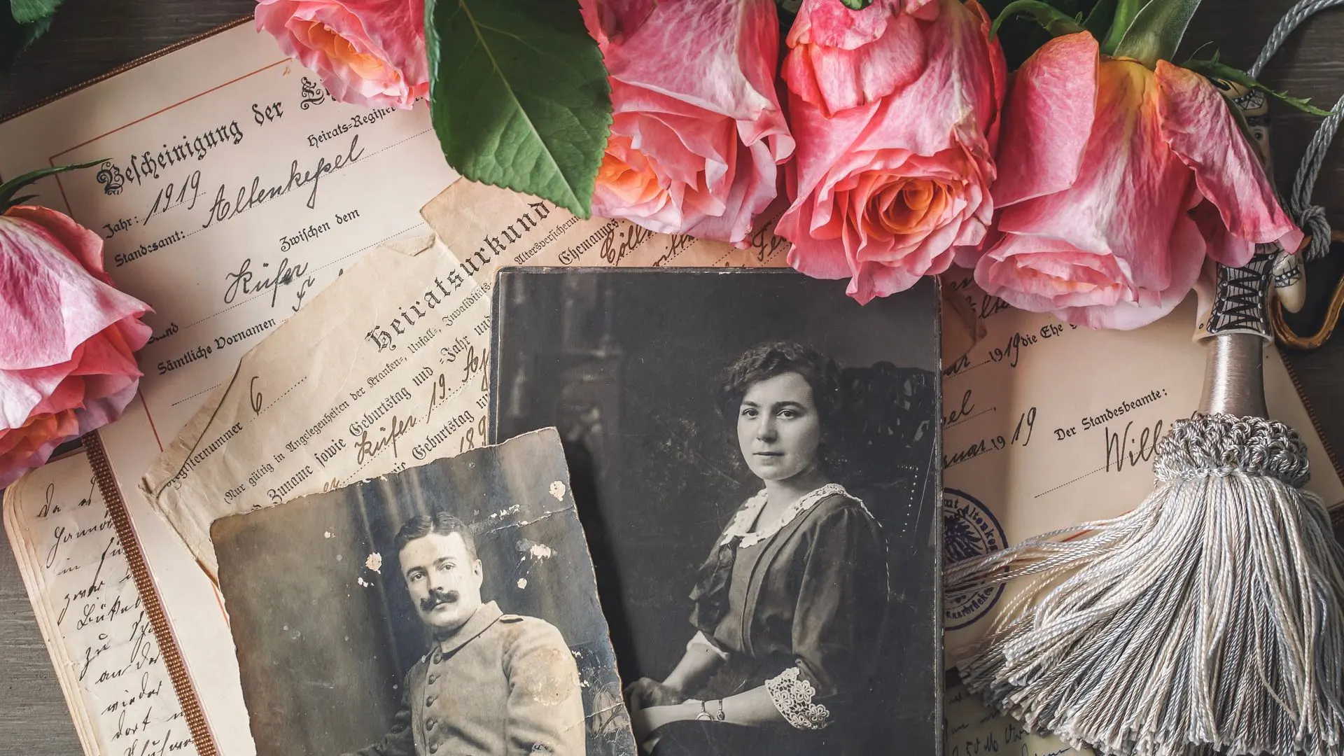 Historic family photographs and records for a Slovenian citizenship by descent assessment